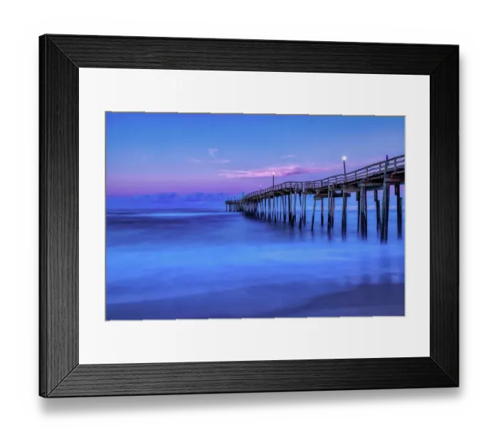 Framed Print : USA, North Carolina, Avon. Atlantic Ocean at Avon Fishing Pier