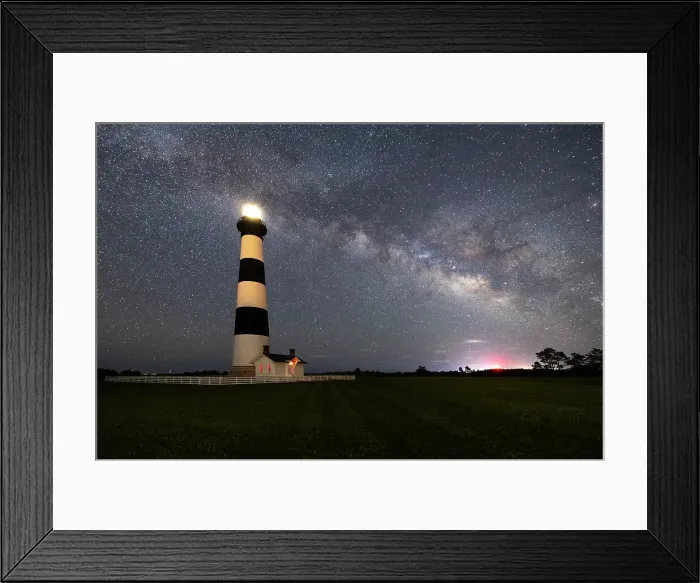 Framed Print : USA, North Carolina, Nags Head. Bodie Island Lighthouse and the Milky Way and Galactic Core Framed Print : USA, North Carolina, Nags Head. Bodie Island Lighthouse and the Milky Way and Galactic Core