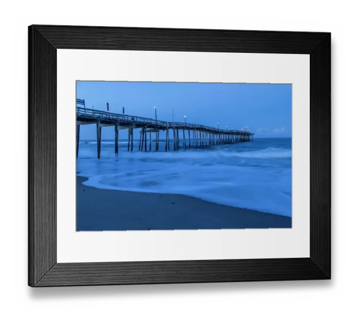 Framed Print : USA, North Carolina, Avon. Atlantic Ocean at Avon Fishing Pier