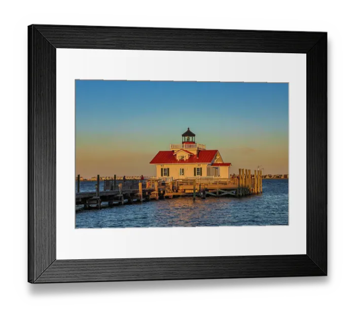Framed Print : USA, North Carolina, Manteo. Sunset on the Roanoke Marshes Lighthouse Framed Print : USA, North Carolina, Manteo. Sunset on the Roanoke Marshes Lighthouse