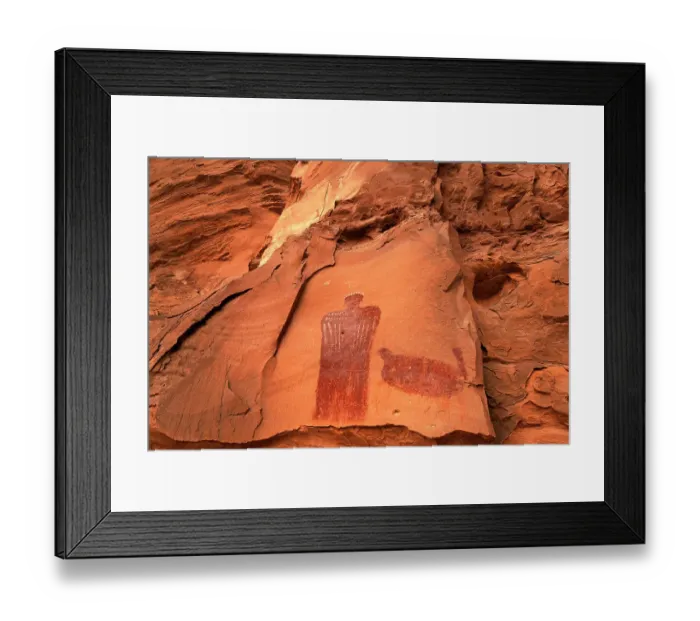 Framed Print : Cleopatra Panel, a Barrier style Pictograph at Hog Springs. Utah