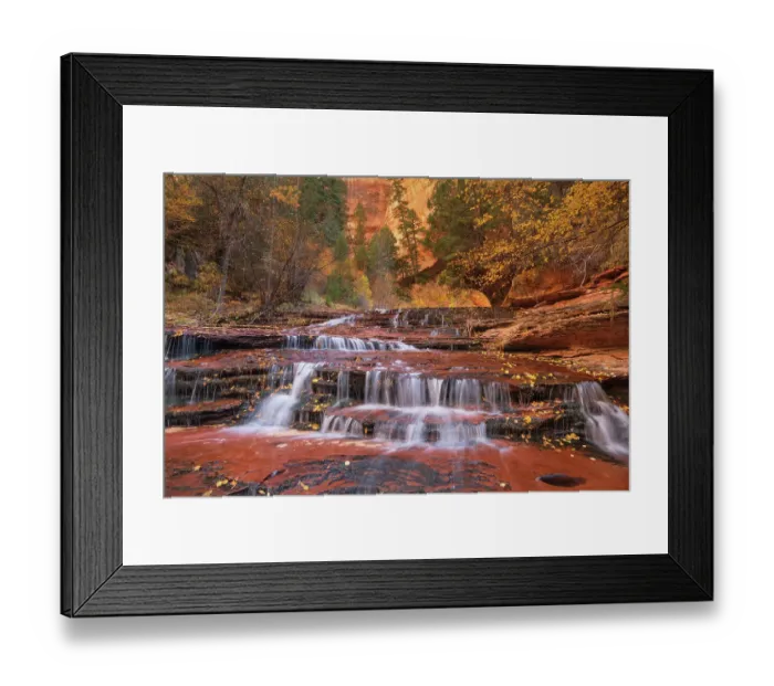 Framed Print : Archangel Falls on Left Fork of North Creek, Zion National Park
