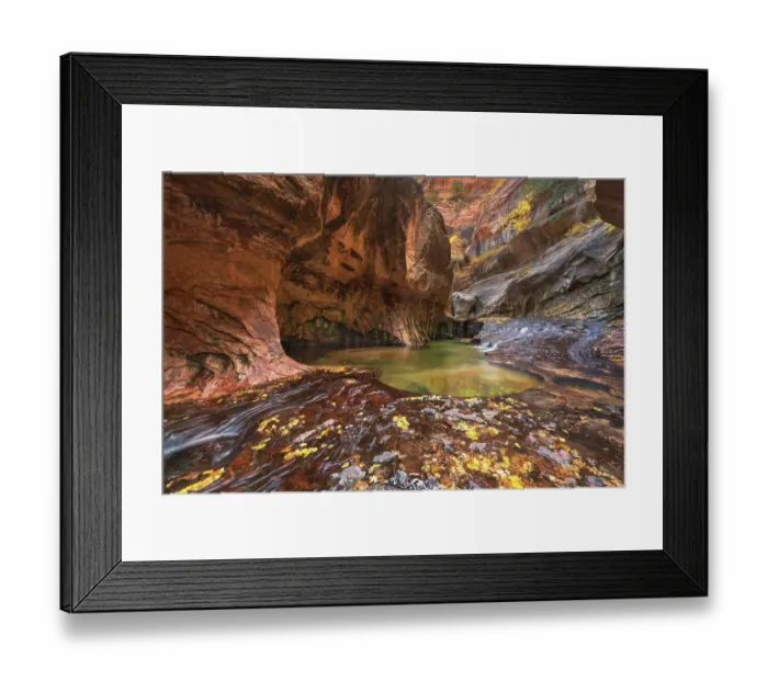 Framed Print : Emerald green pools in The Subway, Left Fork of North Creek, Zion National Park, Utah Framed Print : Emerald green pools in The Subway, Left Fork of North Creek, Zion National Park, Utah