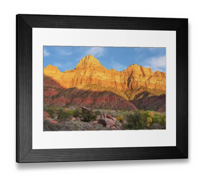 Framed Print : Autumn sunset on Bridge Mountain Zion National Park Framed Print : Autumn sunset on Bridge Mountain Zion National Park