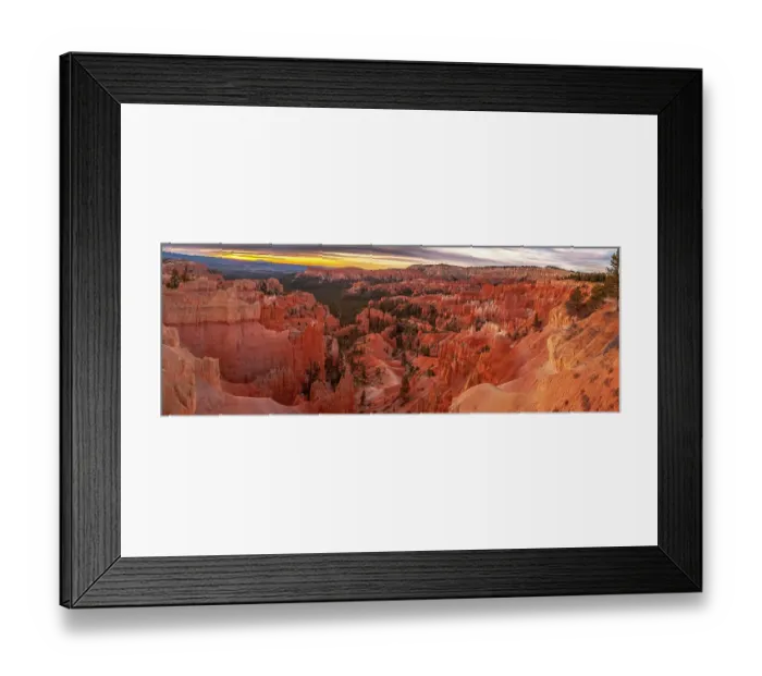 Framed Print : USA, Utah, Bryce Canyon National Park. Panoramic of canyon at sunrise