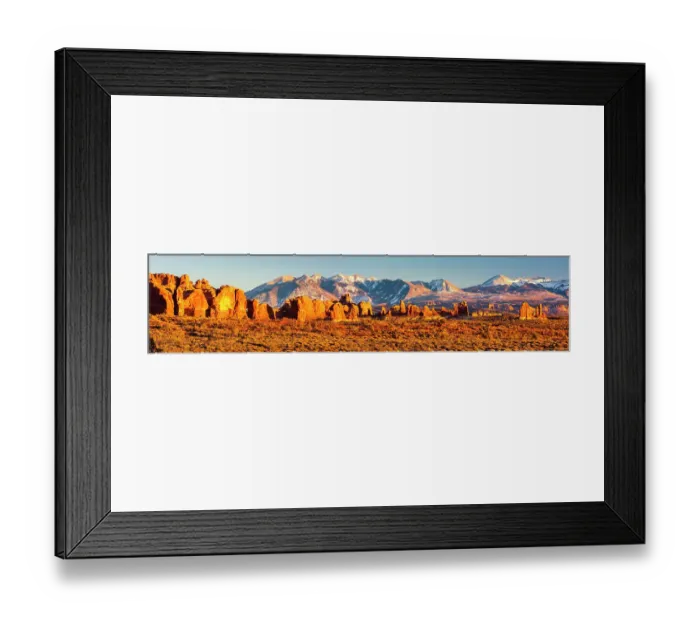 Framed Print : USA, Utah, Arches National Park. Panoramic of Parade of Elephants rock formations