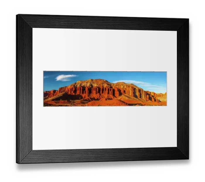 Framed Print : USA, Utah, Capitol Reef National Park. Panoramic of mountain and rock formations Framed Print : USA, Utah, Capitol Reef National Park. Panoramic of mountain and rock formations
