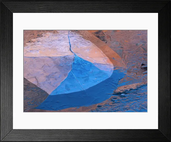 Framed Print : USA, Utah. Ice formations on the Colorado River near Moab