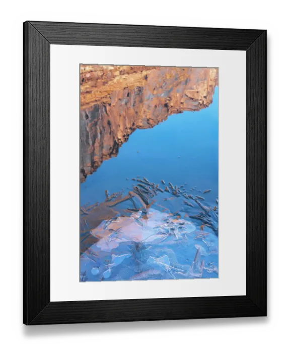 Framed Print : USA, Utah. Ice formations on the Colorado River near Moab Framed Print : USA, Utah. Ice formations on the Colorado River near Moab