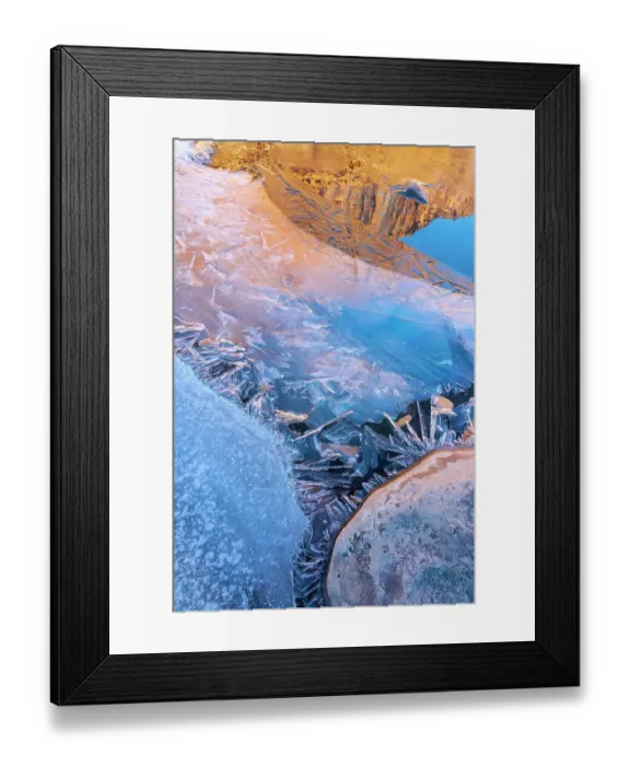 Framed Print : USA, Utah. Ice formations on the Colorado River near Moab Framed Print : USA, Utah. Ice formations on the Colorado River near Moab
