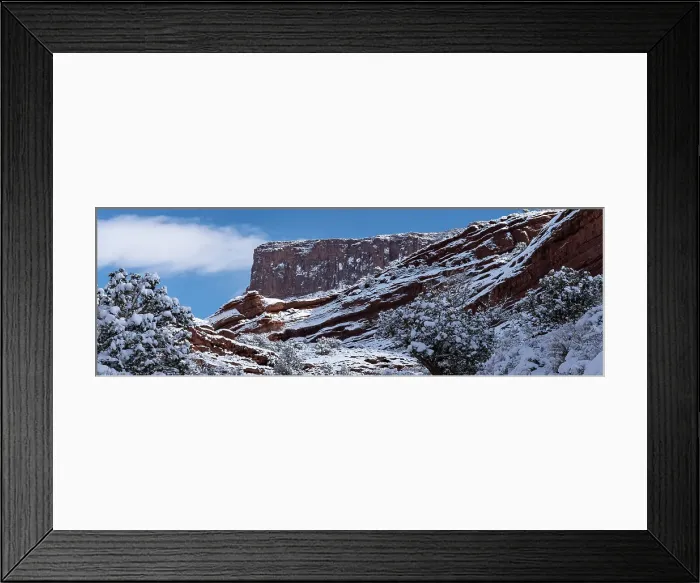 Framed Print : USA, Utah. Winter snowfall in Castle Valley