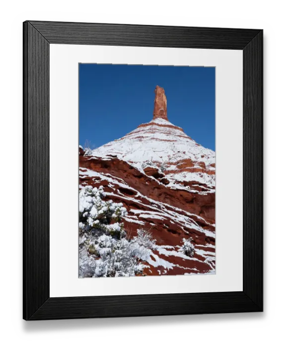Framed Print : USA, Utah. Winter snowfall in Castle Valley Framed Print : USA, Utah. Winter snowfall in Castle Valley