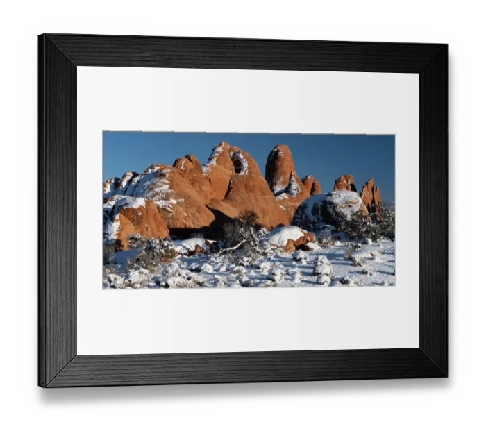 Framed Print : USA, Utah. Winter snowfall in Arches National Park Framed Print : USA, Utah. Winter snowfall in Arches National Park