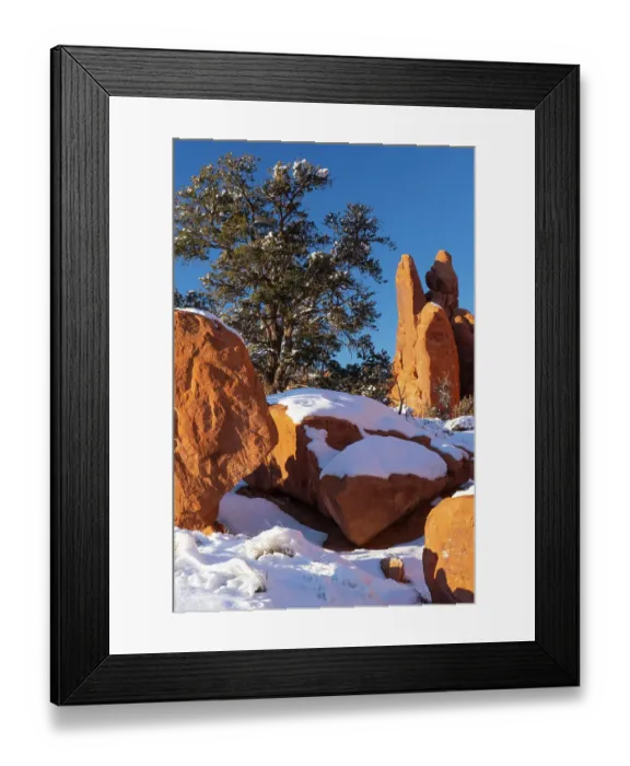 Framed Print : USA, Utah. Winter snowfall in Arches National Park Framed Print : USA, Utah. Winter snowfall in Arches National Park