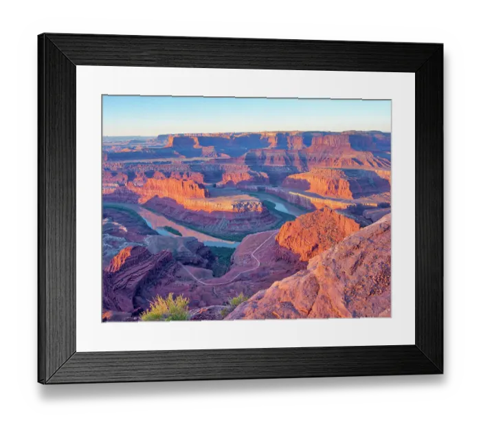 Framed Print : USA, Utah. Dead Horse Point State Park, sunrise view of the canyon below Framed Print : USA, Utah. Dead Horse Point State Park, sunrise view of the canyon below