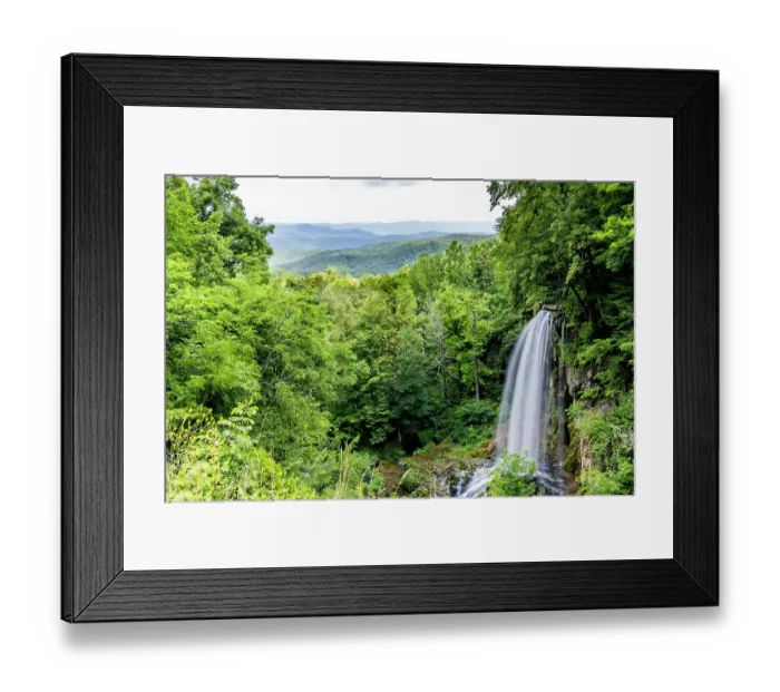 Framed Print : USA, Virginia, Hot Springs. Waterfall in the countryside