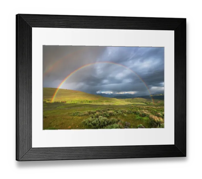 Framed Print : Rainbow over Methow Valley, North Cascades, Washington State Framed Print : Rainbow over Methow Valley, North Cascades, Washington State