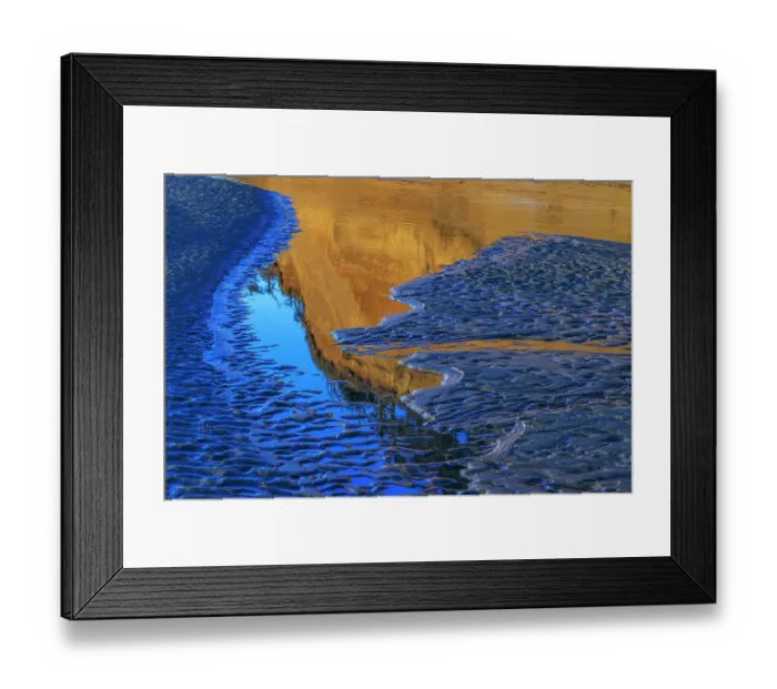 Framed Print : USA, Washington State, Copalis Beach, Iron Springs. Patterns in beach sand at sunset