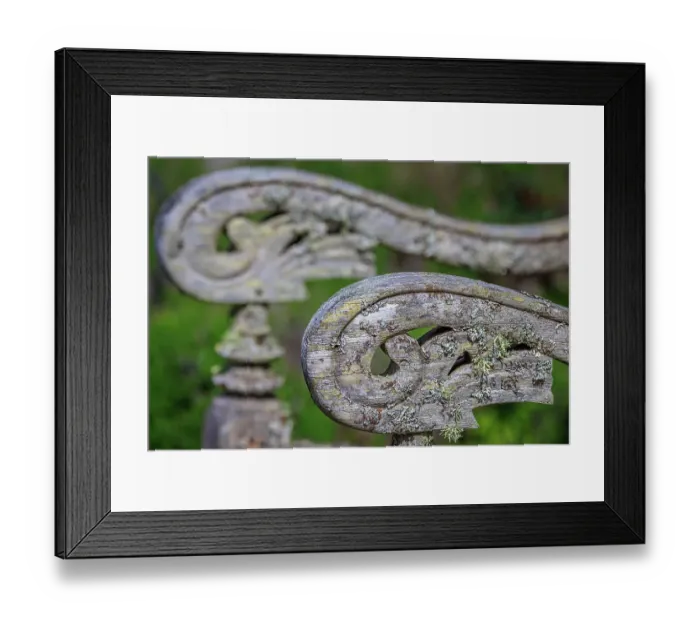 Framed Print : USA, Washington State, Seabeck. Weathered lawn chair wood