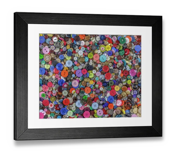Framed Print : Close-up of variety of colorful buttons Framed Print : Close-up of variety of colorful buttons