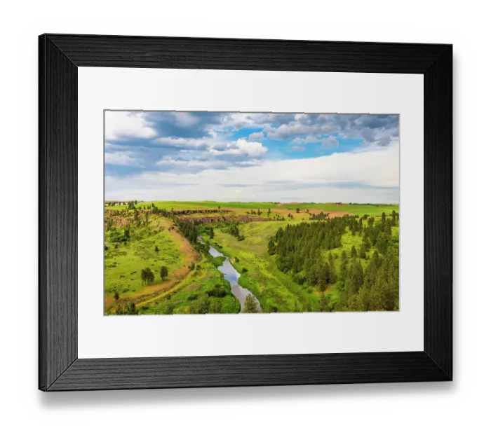 Framed Print : USA, Washington State, Palouse, Colfax. River Valley Framed Print : USA, Washington State, Palouse, Colfax. River Valley