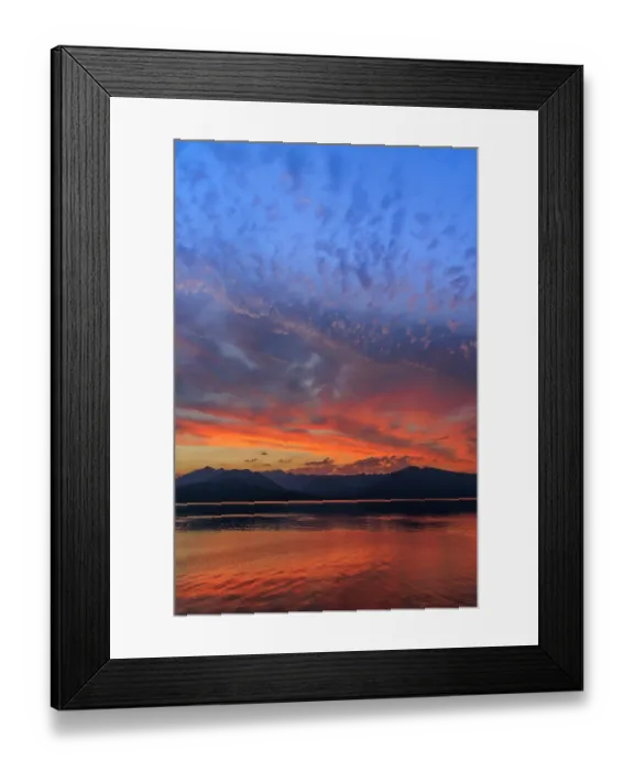 Framed Print : USA, Washington State. Sunset landscape of Hood Canal and Olympic Mountains