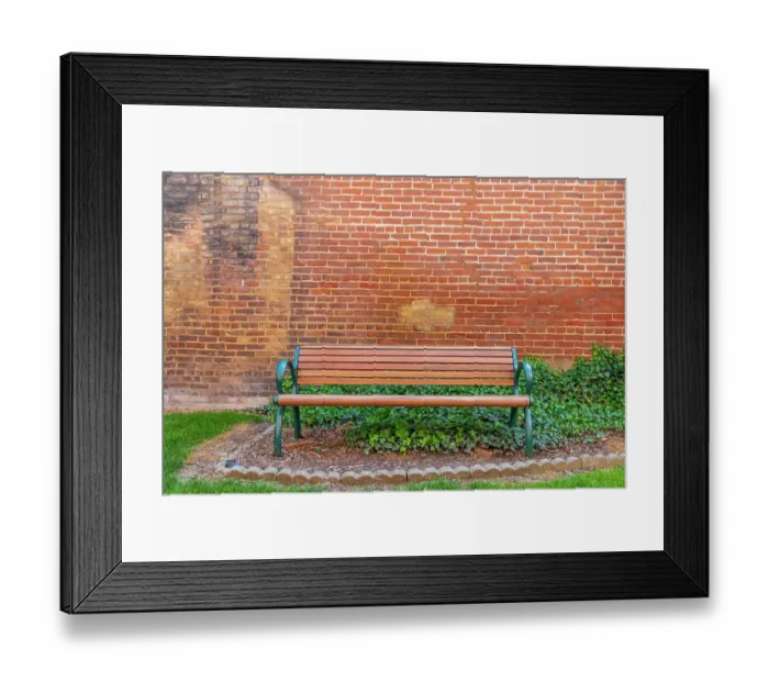 Framed Print : USA, Washington State, Palouse, Palouse public, street or city bench Framed Print : USA, Washington State, Palouse, Palouse public, street or city bench