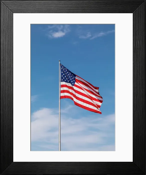 Framed Print : USA, Washington State, Palouse. Pullman. USA Flag, blowing in breeze Framed Print : USA, Washington State, Palouse. Pullman. USA Flag, blowing in breeze