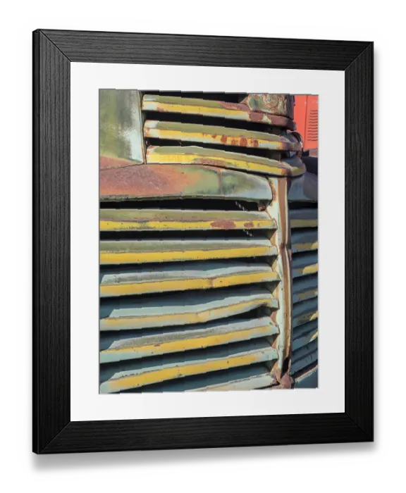 Framed Print : Close-up detail of old trucks in the Palouse