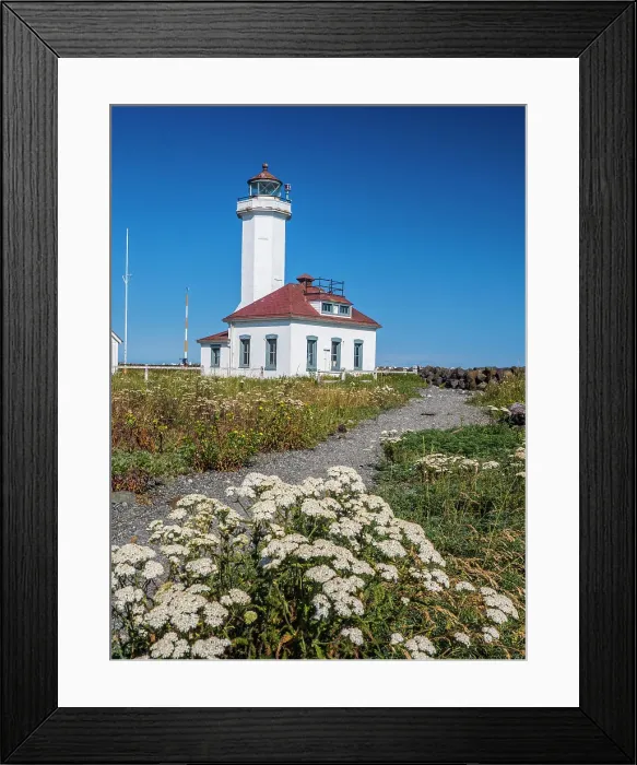 Framed Print : The Point Wilson Light is an active aid to navigation located in Fort Worden State Park near Port Townsend, Jefferson County, Washington State