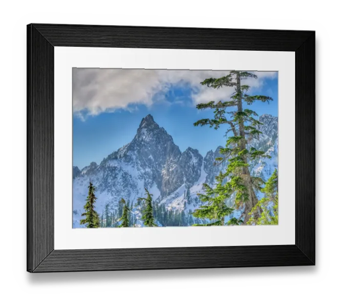 Framed Print : USA, Washington State, Alpine Lakes Wilderness. Kaleetan Peak and alpine fir trees Framed Print : USA, Washington State, Alpine Lakes Wilderness. Kaleetan Peak and alpine fir trees