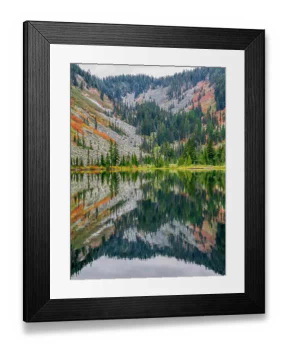 Framed Print : USA, Washington State. Central Cascades, Talapus Lake and autumn color on hillsides Framed Print : USA, Washington State. Central Cascades, Talapus Lake and autumn color on hillsides
