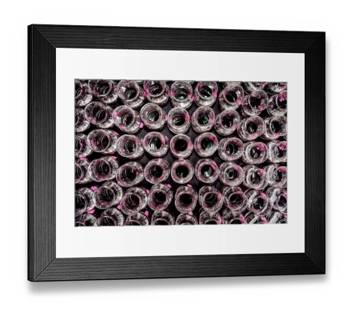 Framed Print : USA, Washington State, Red Mountain. Samplers of Cabernet Sauvignon ready for the tasters evaluation