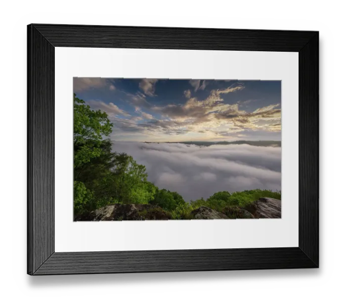 Framed Print : USA, West Virginia, New River Gorge National Park. Sunrise on mountain overlook Framed Print : USA, West Virginia, New River Gorge National Park. Sunrise on mountain overlook