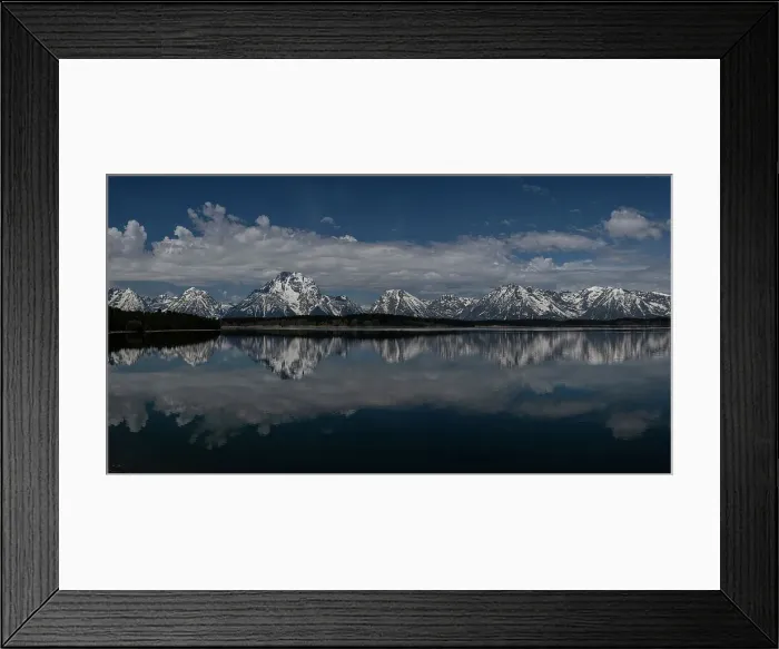 Framed Print : USA, Wyoming. Panoramic landscape of Teton Mountains reflected in Jackson Lake in springtime Framed Print : USA, Wyoming. Panoramic landscape of Teton Mountains reflected in Jackson Lake in springtime