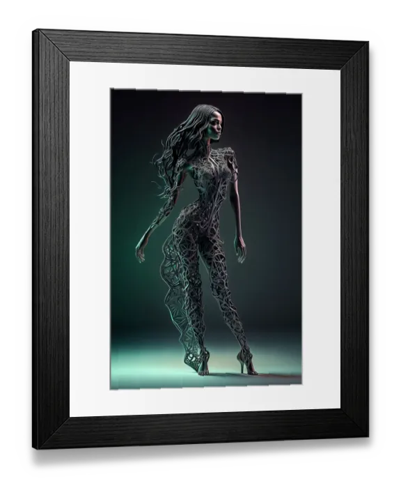 Framed Print : Female model in black lace. ©Jim Zuckerman  /  Jaynes Gallery  /  DanitaDelimont.com (AI)