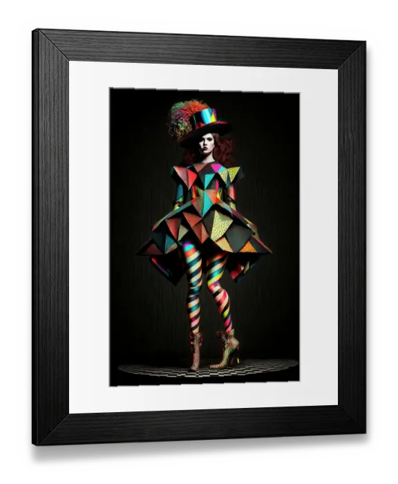 Framed Print : Woman dressed in harlequin fashion. ©Jim Zuckerman / Jaynes Gallery / DanitaDelimont.com (AI) Framed Print : Woman dressed in harlequin fashion. ©Jim Zuckerman / Jaynes Gallery / DanitaDelimont.com (AI)