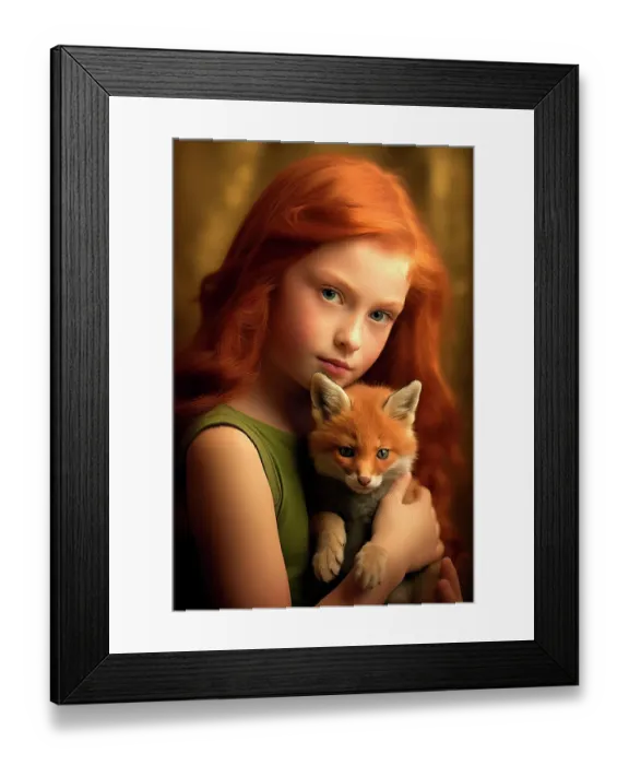 Framed Print : Little girl holding baby fox. ©Jim Zuckerman / Jaynes Gallery / DanitaDelimont.com (AI) Framed Print : Little girl holding baby fox. ©Jim Zuckerman / Jaynes Gallery / DanitaDelimont.com (AI)