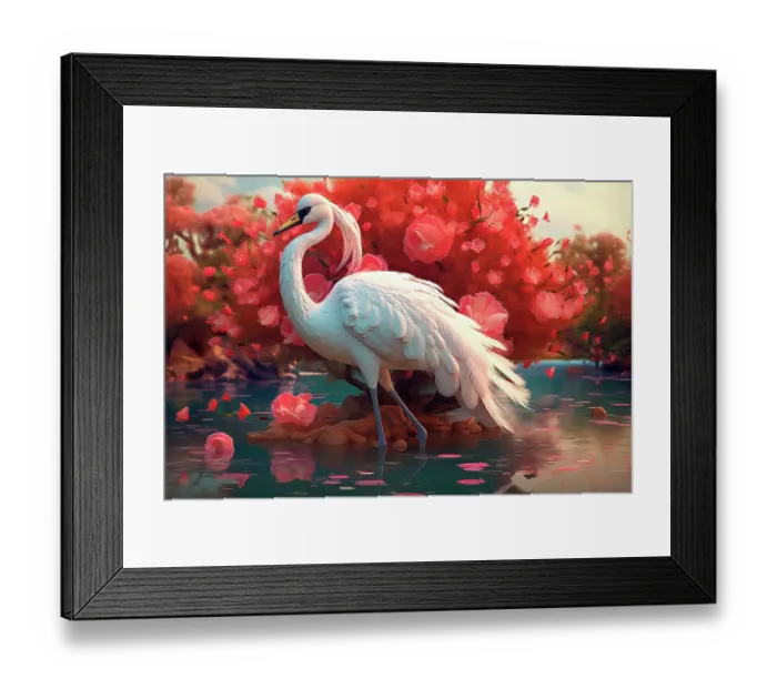 Framed Print : Egret in a pond with pink flowers. ©Jim Zuckerman / Jaynes Gallery / DanitaDelimont.com (AI) Framed Print : Egret in a pond with pink flowers. ©Jim Zuckerman / Jaynes Gallery / DanitaDelimont.com (AI)