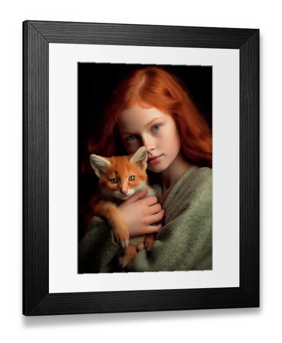 Framed Print : Little girl holding baby fox. ©Jim Zuckerman / Jaynes Gallery / DanitaDelimont.com (AI) Framed Print : Little girl holding baby fox. ©Jim Zuckerman / Jaynes Gallery / DanitaDelimont.com (AI)