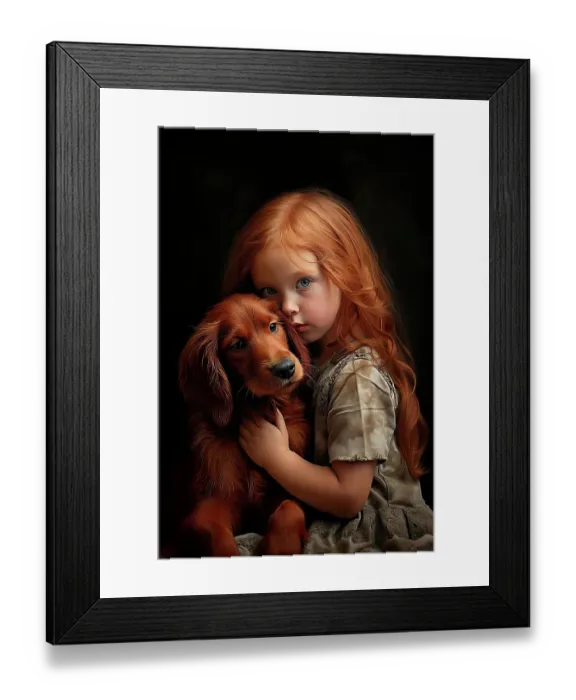 Framed Print : Little girl hugging Irish setter puppy. ©Jim Zuckerman / Jaynes Gallery / DanitaDelimont.com (AI) Framed Print : Little girl hugging Irish setter puppy. ©Jim Zuckerman / Jaynes Gallery / DanitaDelimont.com (AI)