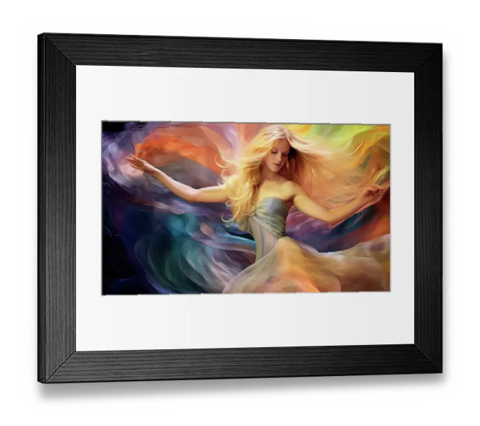 Framed Print : Blonde woman dancer swirling her dress. ©Jim Zuckerman  /  Jaynes Gallery  /  DanitaDelimont.com (AI)