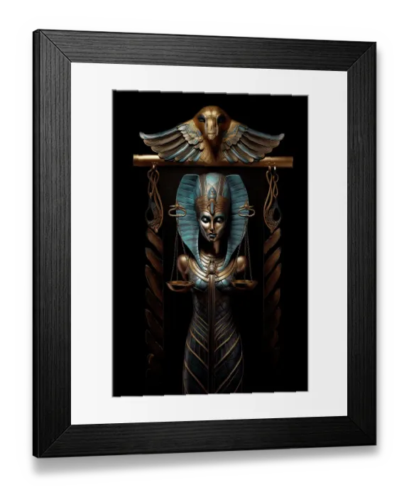 Framed Print : Egyptian balance scale to weigh one's heart. ©Jim Zuckerman  /  Jaynes Gallery  /  DanitaDelimont.com (AI)