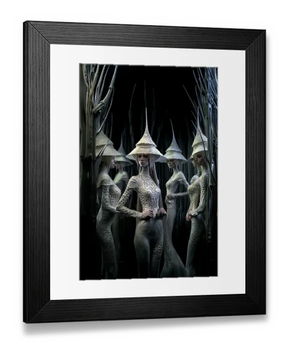 Framed Print : Women in futuristic fashion outfits. ©Jim Zuckerman  /  Jaynes Gallery  /  DanitaDelimont.com