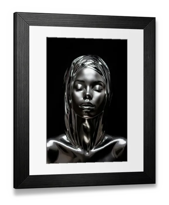 Framed Print : Female model in silver metal. ©Jim Zuckerman  /  Jaynes Gallery  /  DanitaDelimont.com