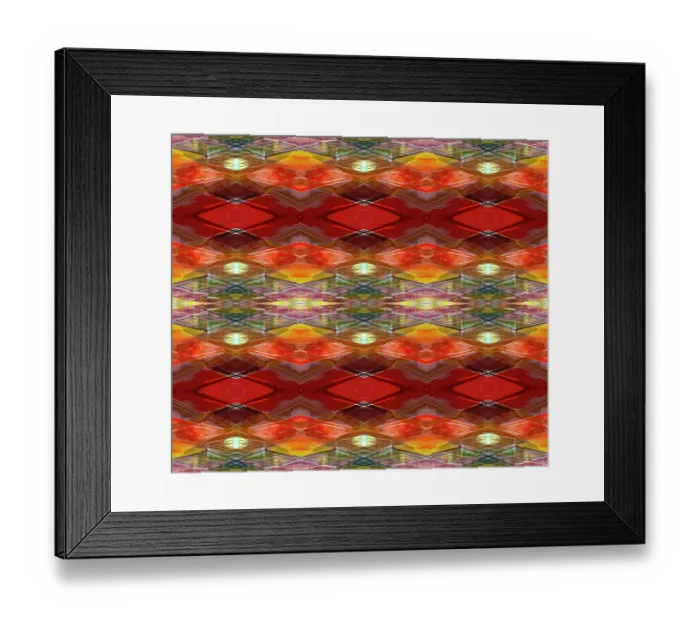 Framed Print : Bold red, orange and yellow abstract