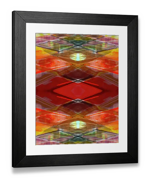 Framed Print : Bold red, orange and yellow abstract