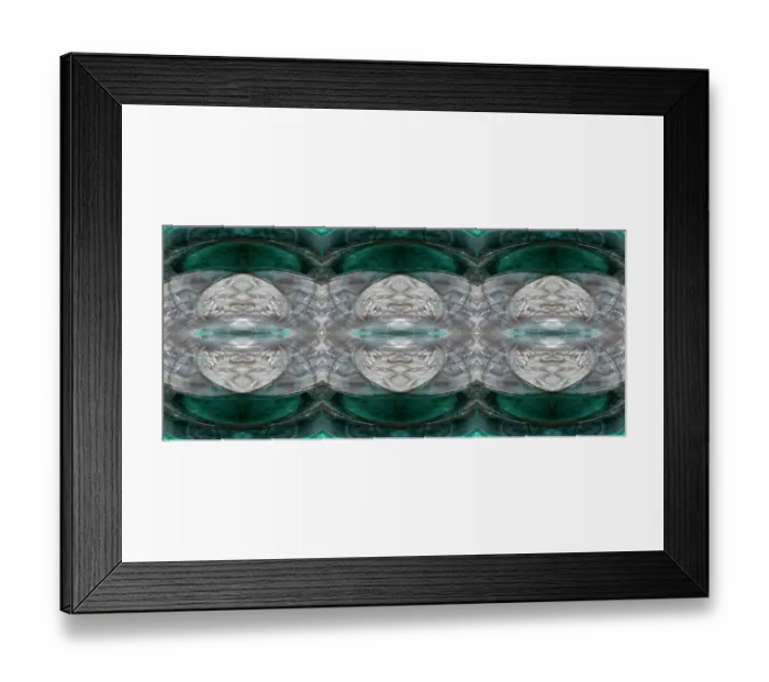 Framed Print : Green, black and white abstract Framed Print : Green, black and white abstract