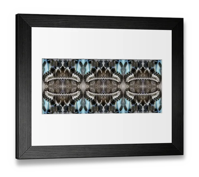 Framed Print : Black, white and blue bold abstract Framed Print : Black, white and blue bold abstract