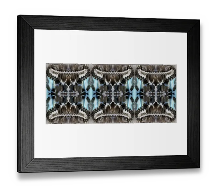 Framed Print : Black, white and blue bold abstract Framed Print : Black, white and blue bold abstract
